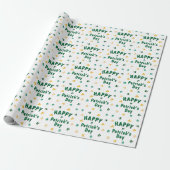 Green Clover Kleeblatt Happy Patrick's Day Geschenkpapier (Ungerollt)