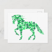 Green Clover Kleeblatt Horse St Patricks Day Postkarte (Vorne/Hinten)