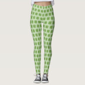 Green Clover Kleeblatt Muster Niedlich Leggings (Vorderseite)