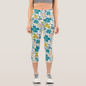 Green Clover Kleeblatt Pattern St Patrick`s Day Ca Capri Leggings (Vorderseite)