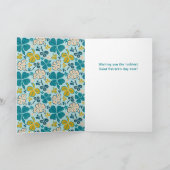 Green Clover Kleeblatt Pattern St Patrick`s Day Ca Karte (Innenseite)