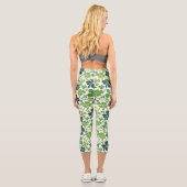 Green Clover Kleeblatt Pattern St Patrick`s Day Capri Leggings (Rückseite)