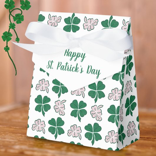 Green Clover Kleeblatt Pattern St Patrick`s Day Geschenkschachtel