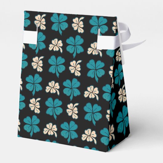 Green Clover Kleeblatt Pattern St Patrick`s Day Geschenkschachtel (Rückseite)