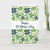 Green Clover Kleeblatt Pattern St Patrick`s Day Karte (Vorderseite)