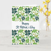 Green Clover Kleeblatt Pattern St Patrick`s Day Karte (Gelbe Blume)