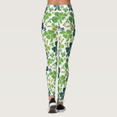 Green Clover Kleeblatt Pattern St Patrick`s Day  Leggings (Rückseite)