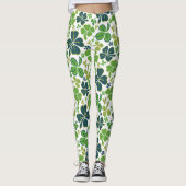 Green Clover Kleeblatt Pattern St Patrick`s Day  Leggings (Vorderseite)