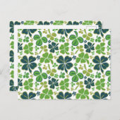 Green Clover Kleeblatt Pattern St Patrick`s Day Po Postkarte (Vorne/Hinten)
