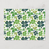 Green Clover Kleeblatt Pattern St Patrick`s Day Po Postkarte (Vorderseite)