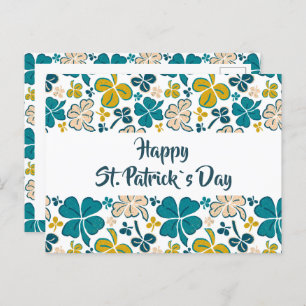 Green Clover Kleeblatt Pattern St Patrick`s Day Postkarte