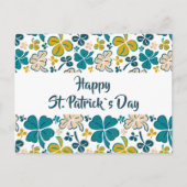 Green Clover Kleeblatt Pattern St Patrick`s Day Postkarte (Vorderseite)