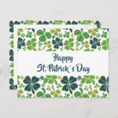 Green Clover Kleeblatt Pattern St Patrick`s Day Postkarte (Vorne/Hinten)