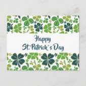 Green Clover Kleeblatt Pattern St Patrick`s Day Postkarte (Vorderseite)