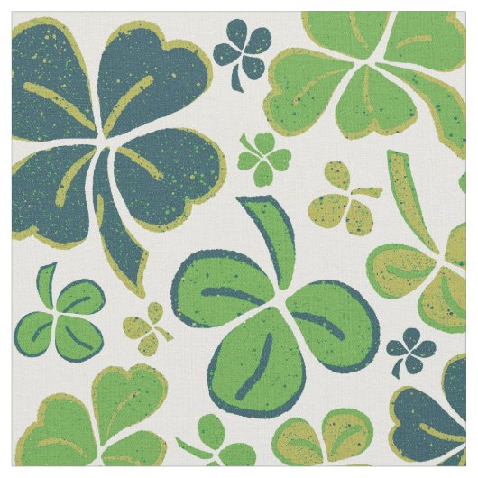 Green Clover Kleeblatt Pattern St Patrick`s Day Stoff (Nahaufnahme)