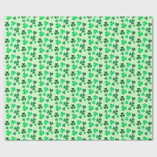 Green Clover Kleeblatt St Patricks Day Irish Party Geschenkpapier (Flach)