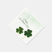 Green Clover Kleeblatt St. Patricks Day Serviette (Ecke)