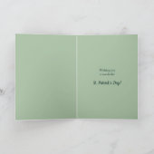 Green Clover Kleeblatts am Lila St. Patrick's Day Karte (Innenseite)