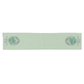 Green Clover Kleeblatts am Lila St. Patrick's Day Kurzer Tischläufer (Horizontal)