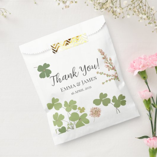 Green Clover Leaf St Patricks Day Danke Geschenktütchen (Versiegelt)