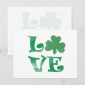 Green Clover Liebe Kleeblatt Postkarte (Vorne/Hinten)
