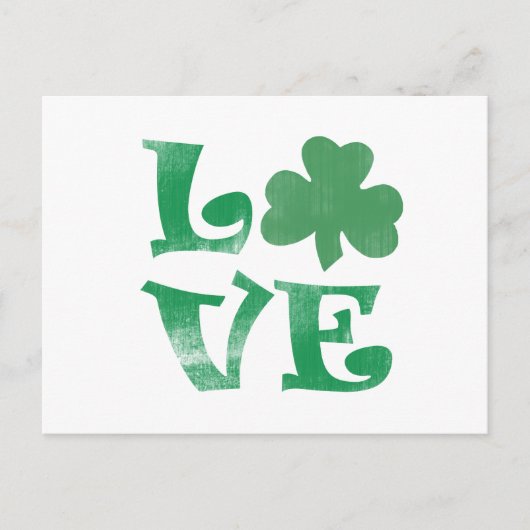 Green Clover Liebe Kleeblatt Postkarte (Vorderseite)