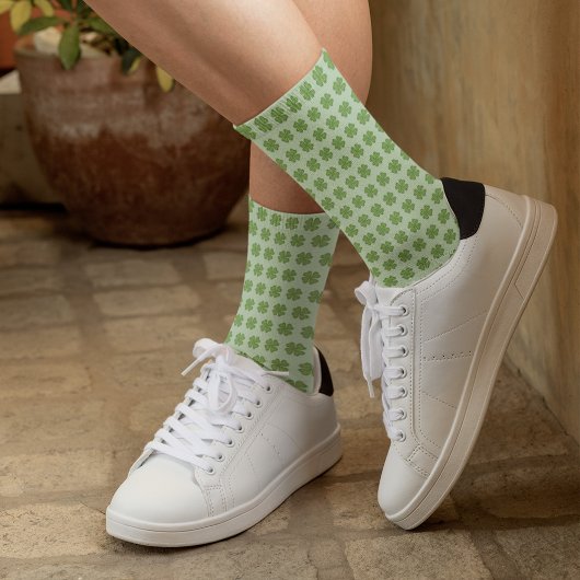 Green Clover Muster Niedliches Kleeblatt Socken