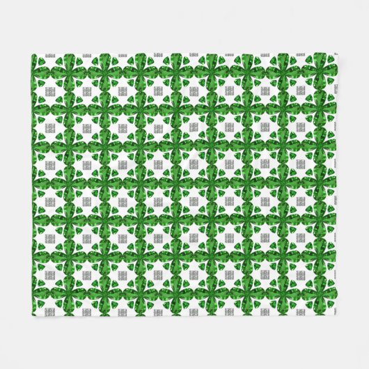 Green Clover Pattern Fleecedecke (Vorderseite (Horizontal))