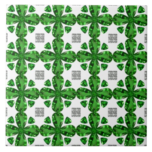 Green Clover Pattern Fliese (Vorderseite)