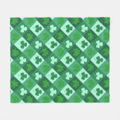 Green clover pattern for St Patricks day Fleecedecke (Vorderseite (Horizontal))