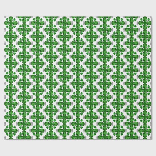 Green Clover Pattern Geschenkpapier (Flach)
