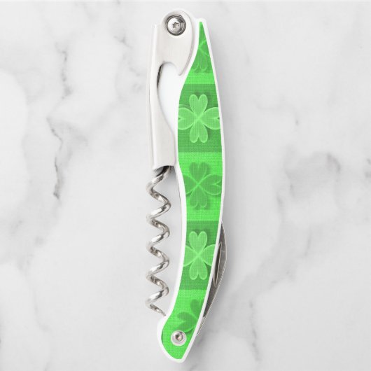 Green Clover Pattern Kellnermesser (Vorderseite)