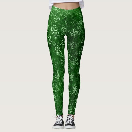 Green Clover Pattern Leggings (Vorderseite)
