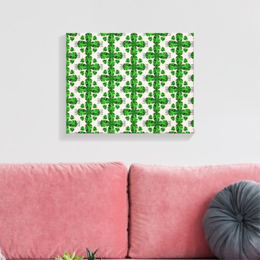 Green Clover Pattern Leinwanddruck (Insitu (Wohnzimmer))