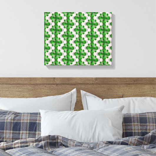 Green Clover Pattern Leinwanddruck (Insitu (Schlafzimmer))
