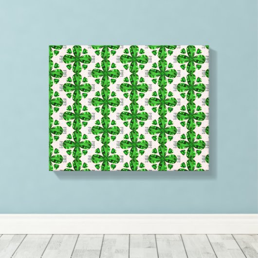 Green Clover Pattern Leinwanddruck (Insitu (Holzboden))