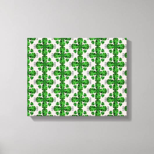 Green Clover Pattern Leinwanddruck (Vorderseite)