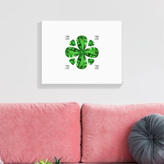 Green Clover Pattern Leinwanddruck (Insitu (Wohnzimmer))