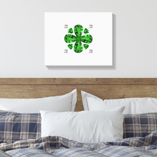 Green Clover Pattern Leinwanddruck (Insitu (Schlafzimmer))