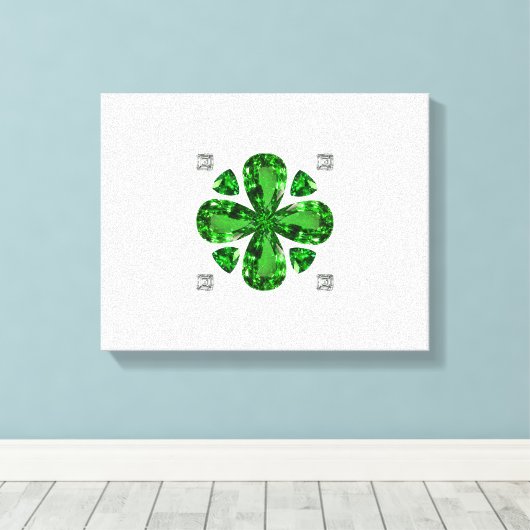 Green Clover Pattern Leinwanddruck (Insitu (Holzboden))