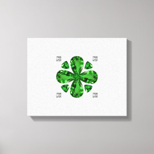Green Clover Pattern Leinwanddruck (Vorderseite)