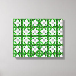 Green Clover Pattern Leinwanddruck