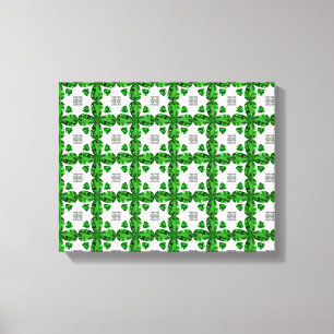 Green Clover Pattern Leinwanddruck