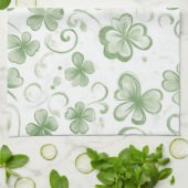  Green Clover Pattern • St. Patrick’s Day  Geschirrtuch (Gefaltet)