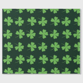 Green Clover Pattern St Patricks Day Geschenkpapier (Flach)