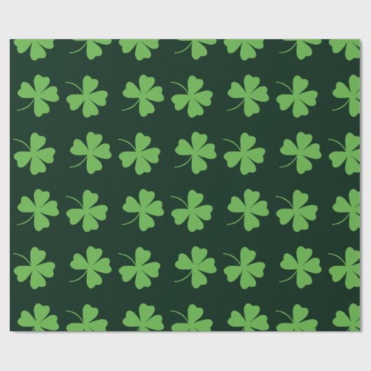 Green Clover Pattern St Patricks Day Geschenkpapier (Flach)