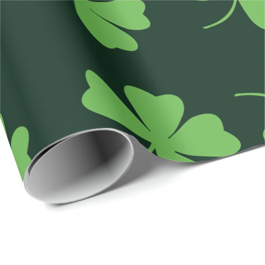 Green Clover Pattern St Patricks Day Geschenkpapier (Rolleneckpunkt)