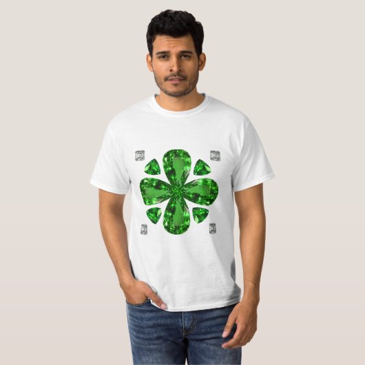 Green Clover Pattern T-Shirt (Vorne ganz)