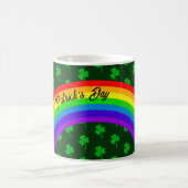 Green Clover Rainbow St Patricks Day Customizable Kaffeetasse (Mittel)