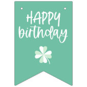 Green Clover Regenbogen Lucky Ein Foto 1. Geburtst Wimpelkette (Zweite Fahne)